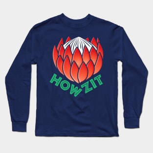 Protea Flower South Africa | Classic Symbol | Howzit Hello Long Sleeve T-Shirt